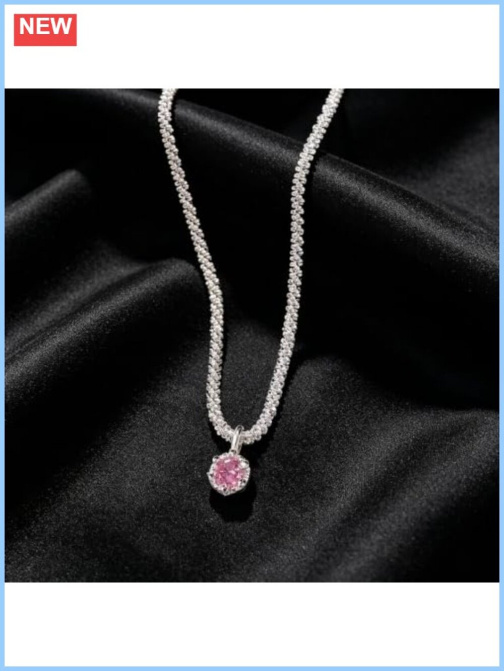 Dainty Choker Necklace 925 Sterling Silver Cubic Zirconia Pendant Party Prom - Picture 5 of 6